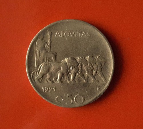Centesimi leoni 1921 bordo - 50,