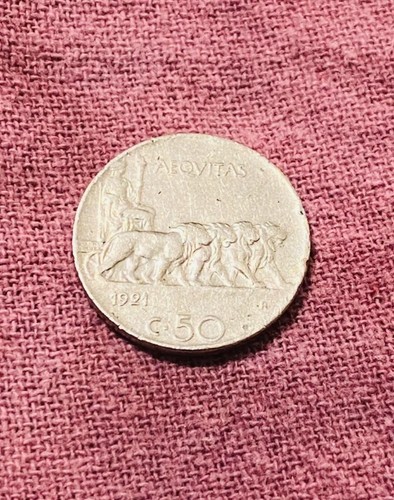 Moneta lira centesimi - 50, 1921