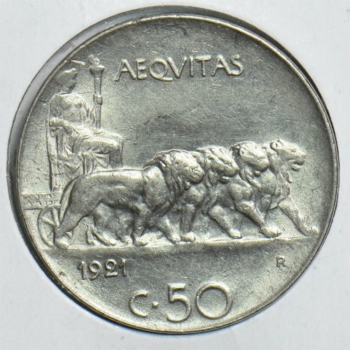 Italia 1921 centesimi leone - 50,