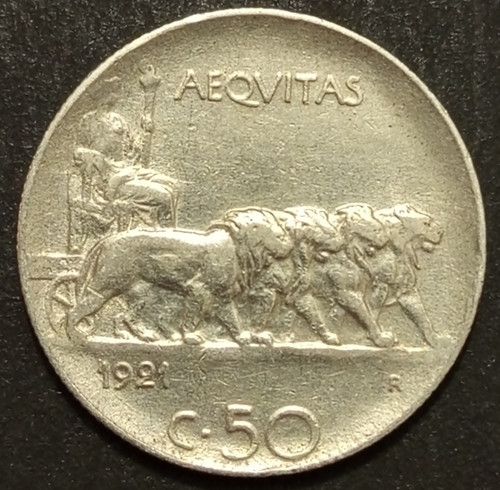 Centesimi lire leoni 1921 - 50,