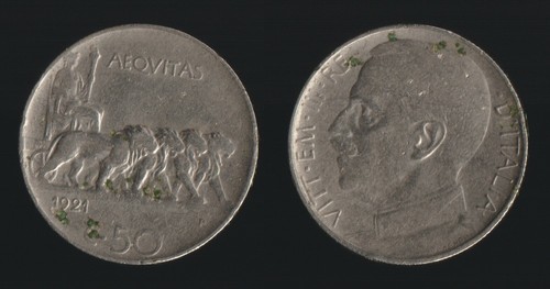 Centesimi 1921 leoni - 50, rigato